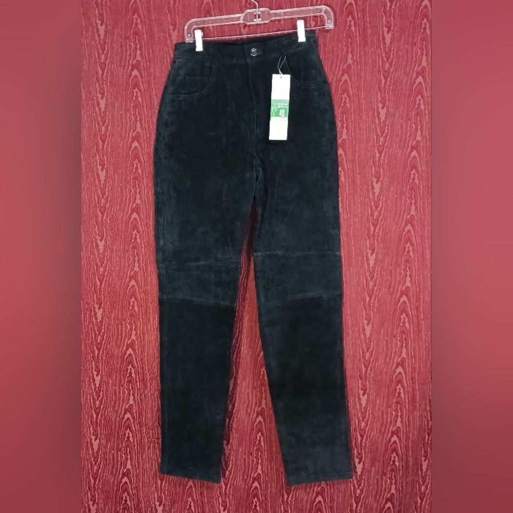 BLACK PANTS BOOTS ON THE GROUND Pig Split Leather Blackish Green WESTERN WEAR